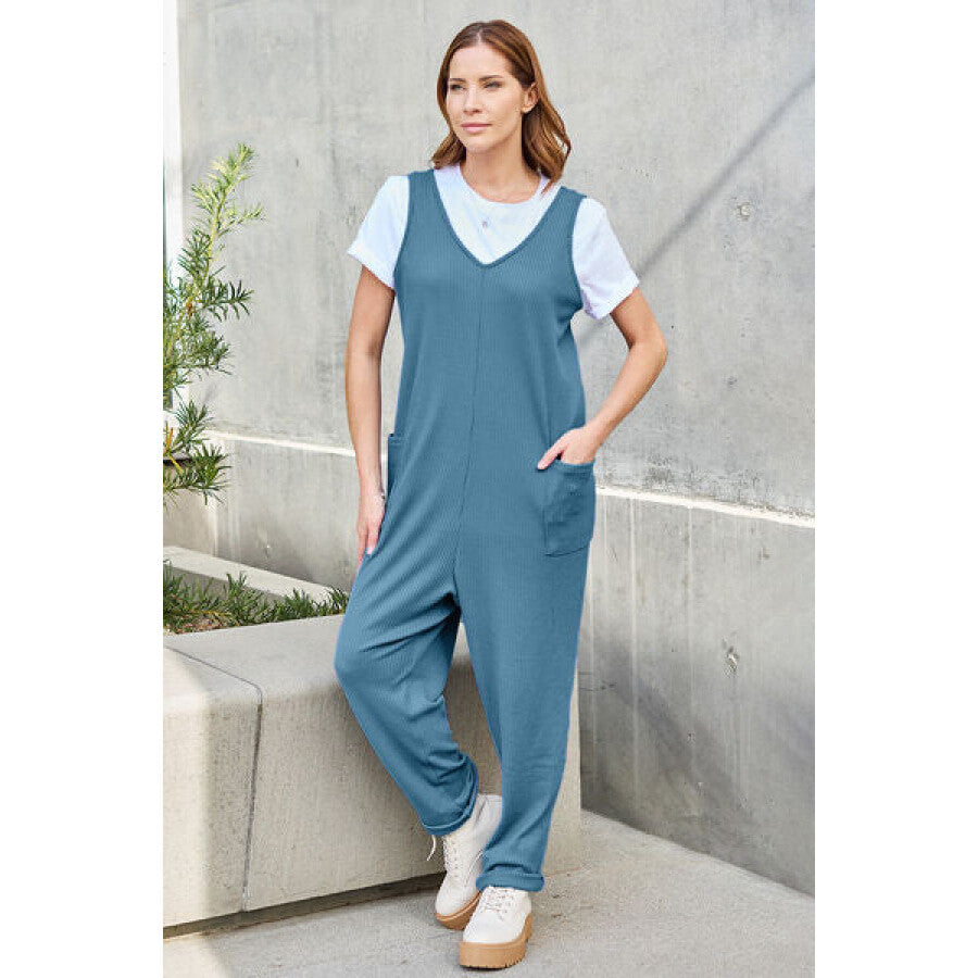 Double Take Full Size Sleeveless Straight Jumpsuit Apparel and Accessories