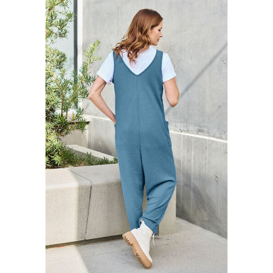 Double Take Full Size Sleeveless Straight Jumpsuit Apparel and Accessories