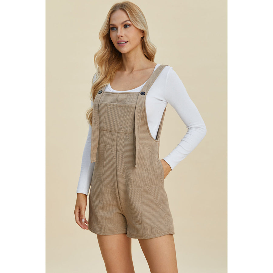 Double Take Full Size Texture Sleeveless Romper Apparel and Accessories