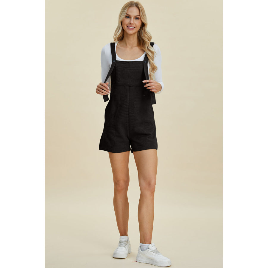 Double Take Full Size Texture Sleeveless Romper Apparel and Accessories