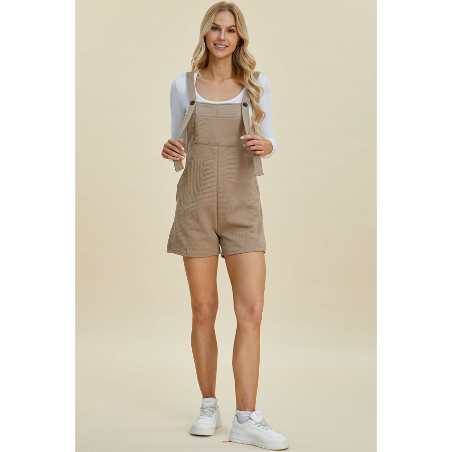 Double Take Full Size Texture Sleeveless Romper Apparel and Accessories