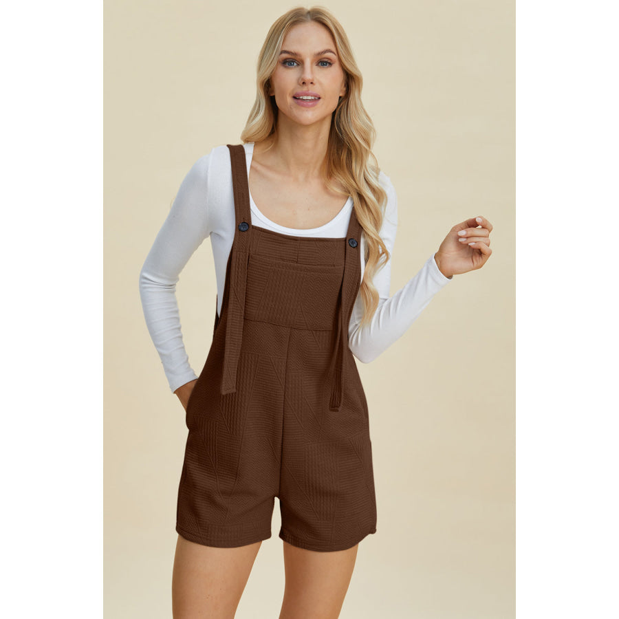 Double Take Full Size Texture Sleeveless Romper Apparel and Accessories