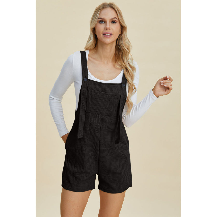 Double Take Full Size Texture Sleeveless Romper Apparel and Accessories