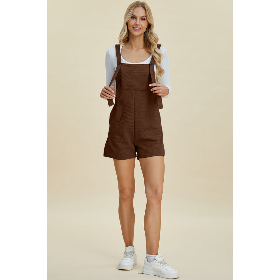 Double Take Full Size Texture Sleeveless Romper Apparel and Accessories