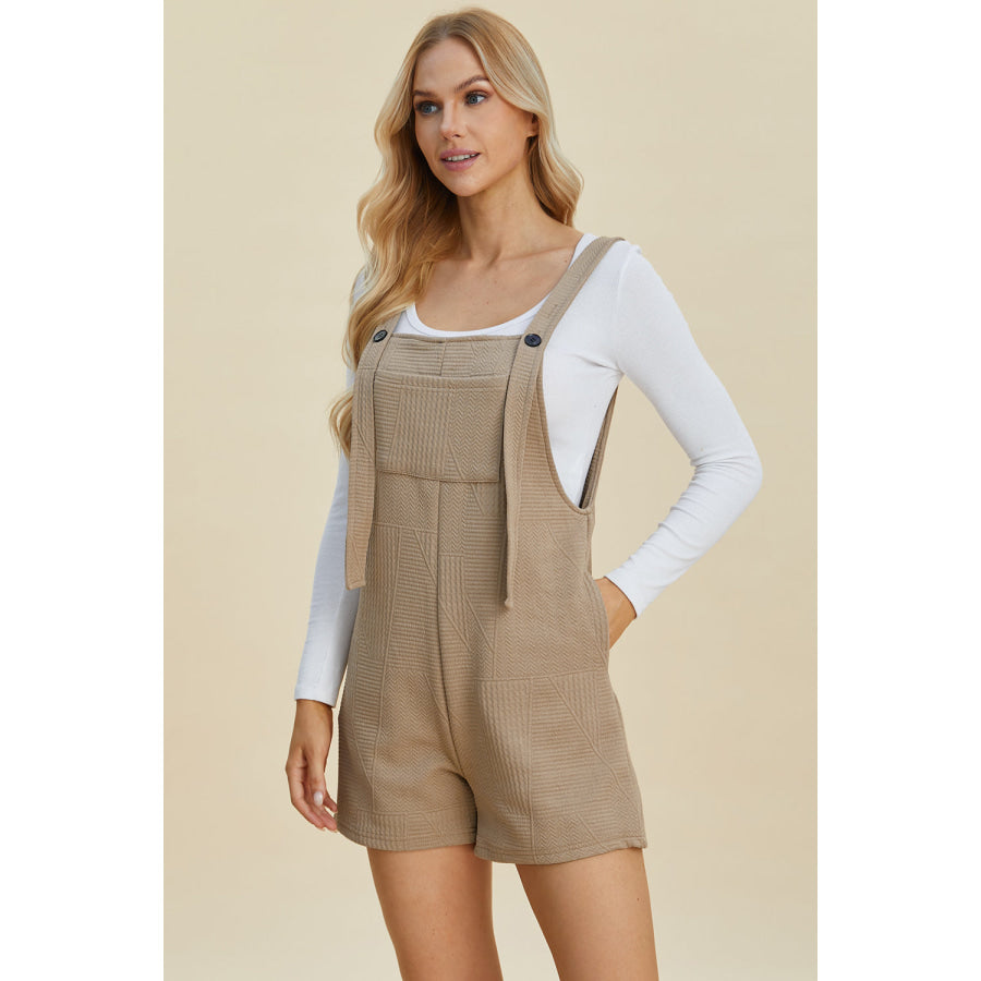 Double Take Full Size Texture Sleeveless Romper Apparel and Accessories