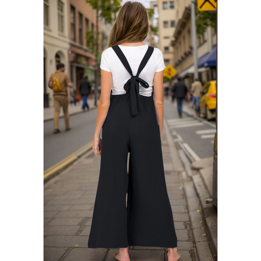 Double Take Full Size Wide Leg Overalls with Pockets Apparel and Accessories