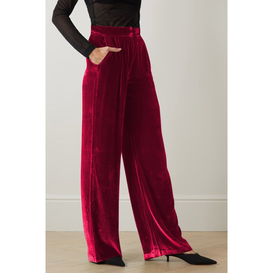 Double Take Loose Fit High Waist Long Pants with Pockets