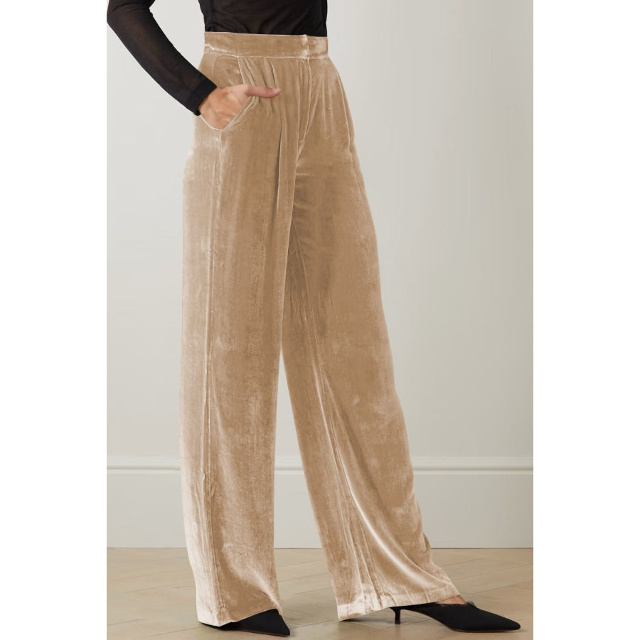 Double Take Loose Fit High Waist Long Pants with Pockets