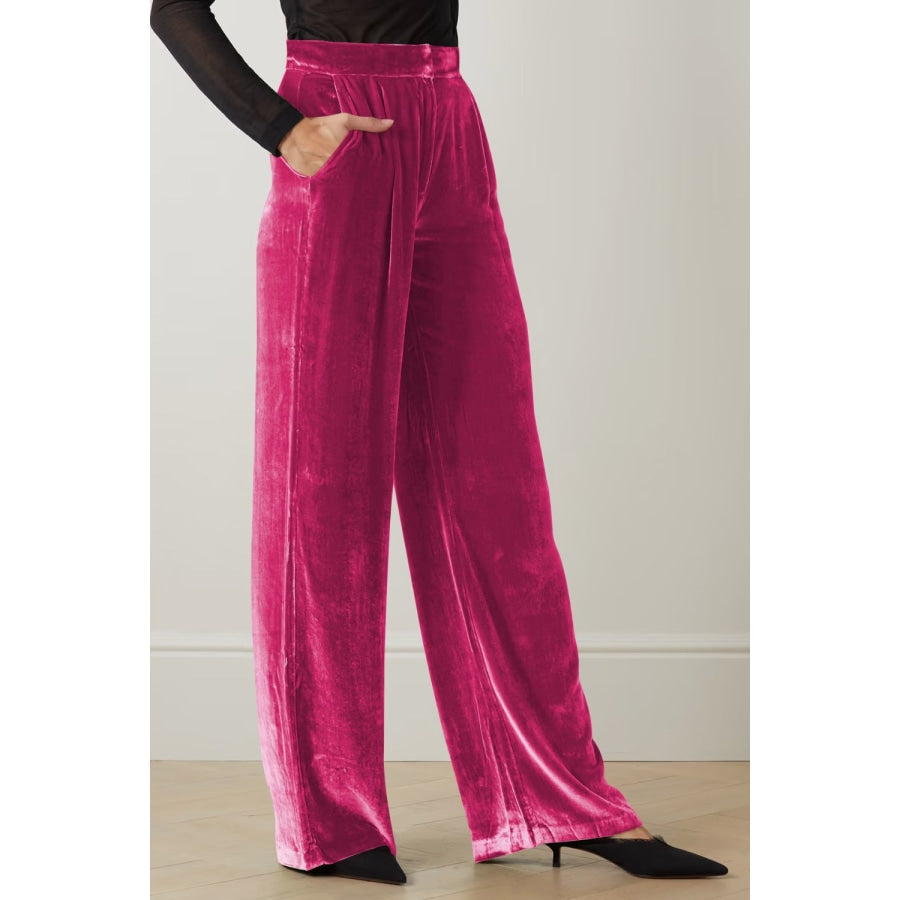 Double Take Loose Fit High Waist Long Pants with Pockets