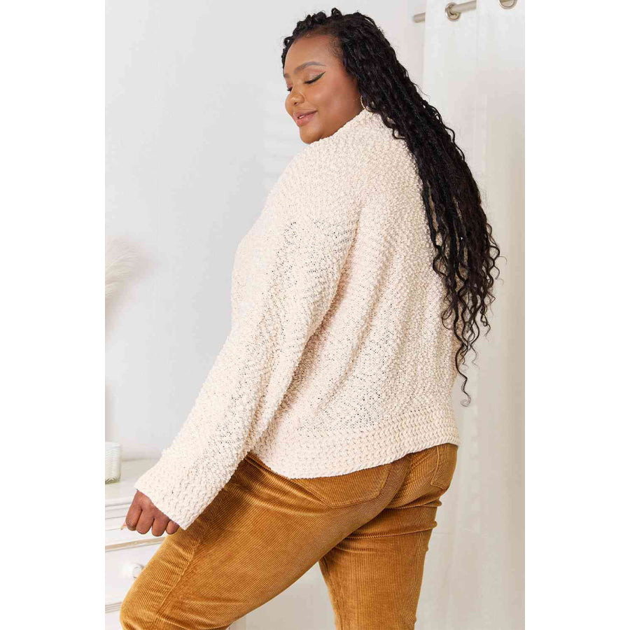 Double Take Open Front Long Sleeve Cardigan Cream / S Clothing