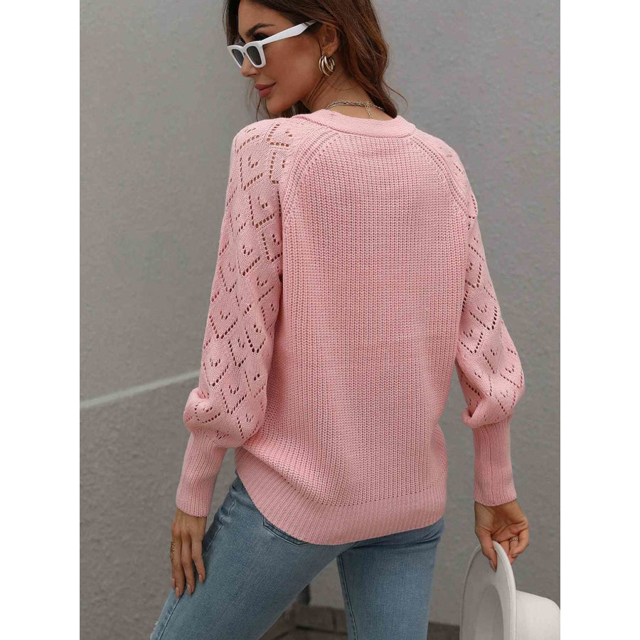 Double Take Rib-Knit Plunge Raglan Sleeve Cardigan Apparel and Accessories