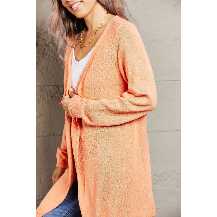 Double Take Ribbed Open Front Cardigan