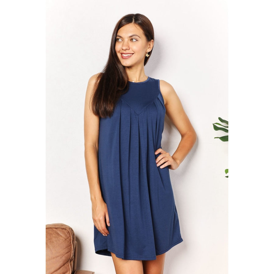 Double Take Round Neck Sleeveless Mini Dress