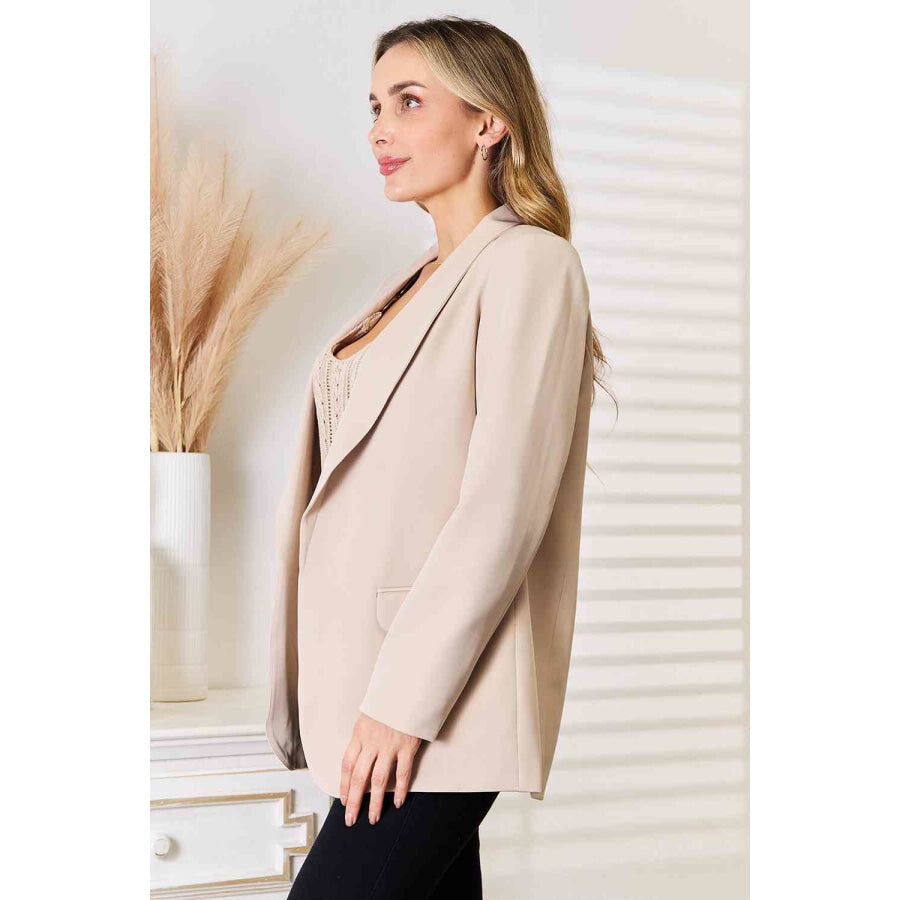 Double Take Shawl Collar Long Sleeve Blazer Blazer