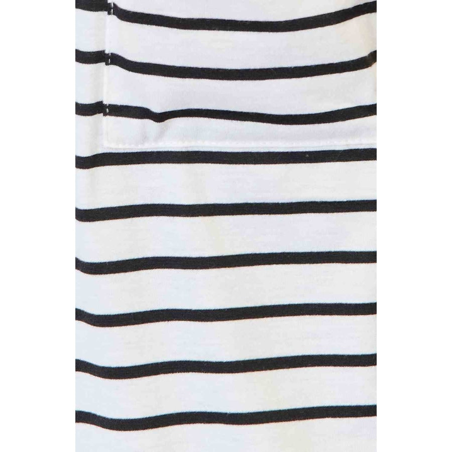 Double Take Striped Open Front Longline Cardigan Clothing