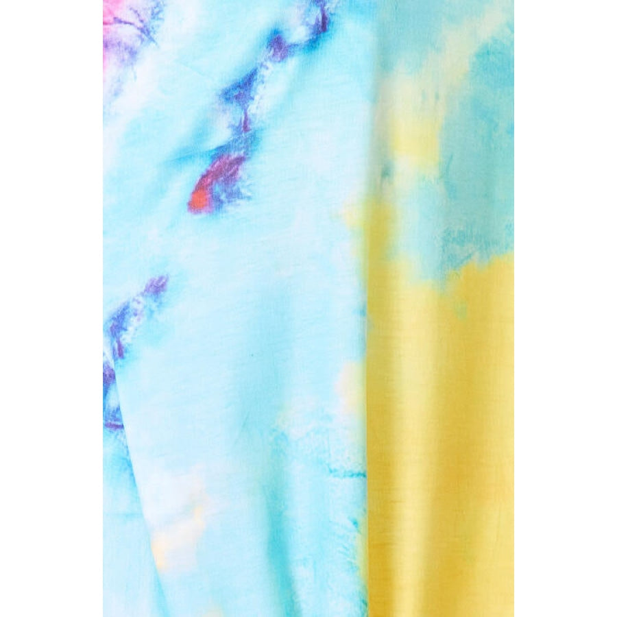 Double Take Tie-Dye V-Neck Twisted Dress Apparel and Accessories