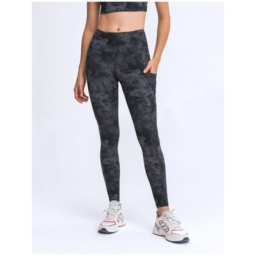 Double Take Wide Waistband Leggings with Pockets Black / 4 Apparel and Accessories