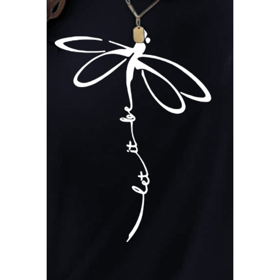 Dragonfly Graphic Round Neck Short Sleeve T-Shirt Apparel and Accessories