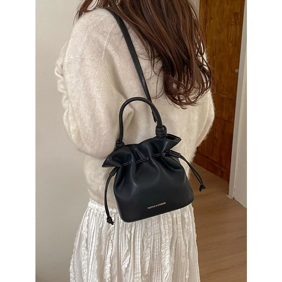 Drawstring Bucket Crossbody Bag Black / onesize Apparel and Accessories