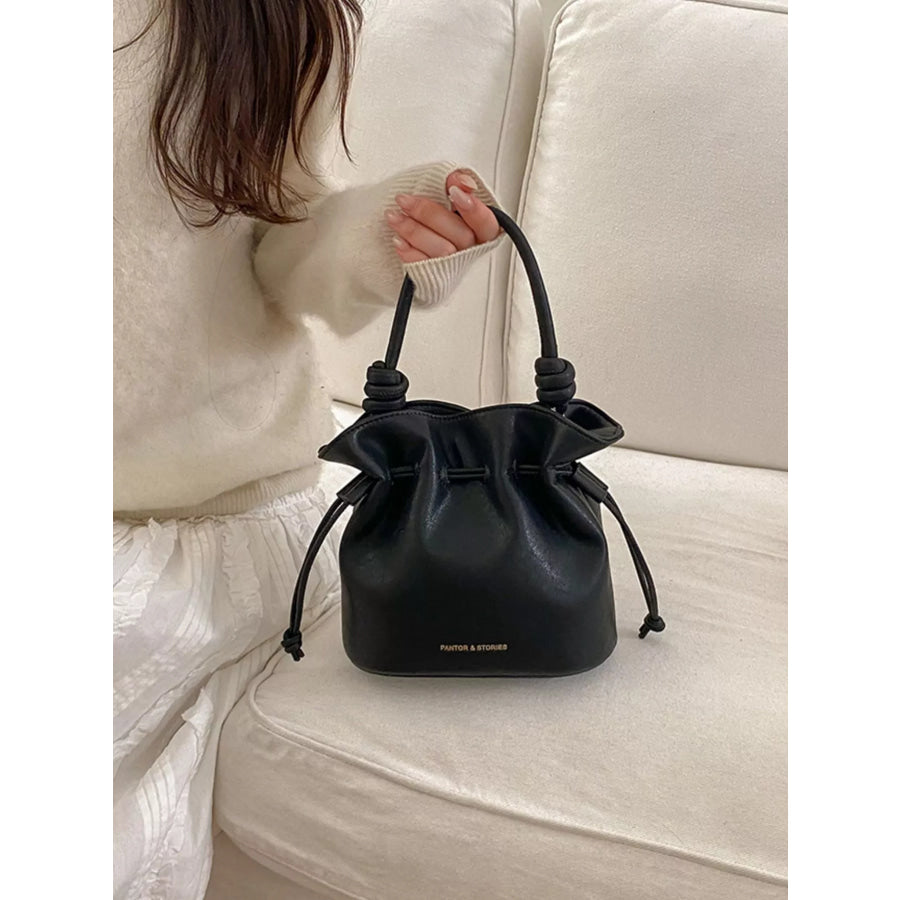 Drawstring Bucket Crossbody Bag Black / onesize Apparel and Accessories