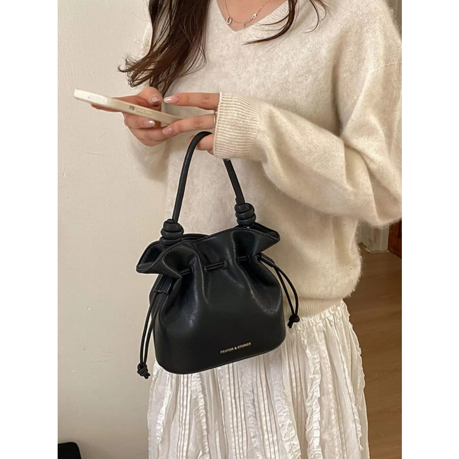 Drawstring Bucket Crossbody Bag Black / onesize Apparel and Accessories