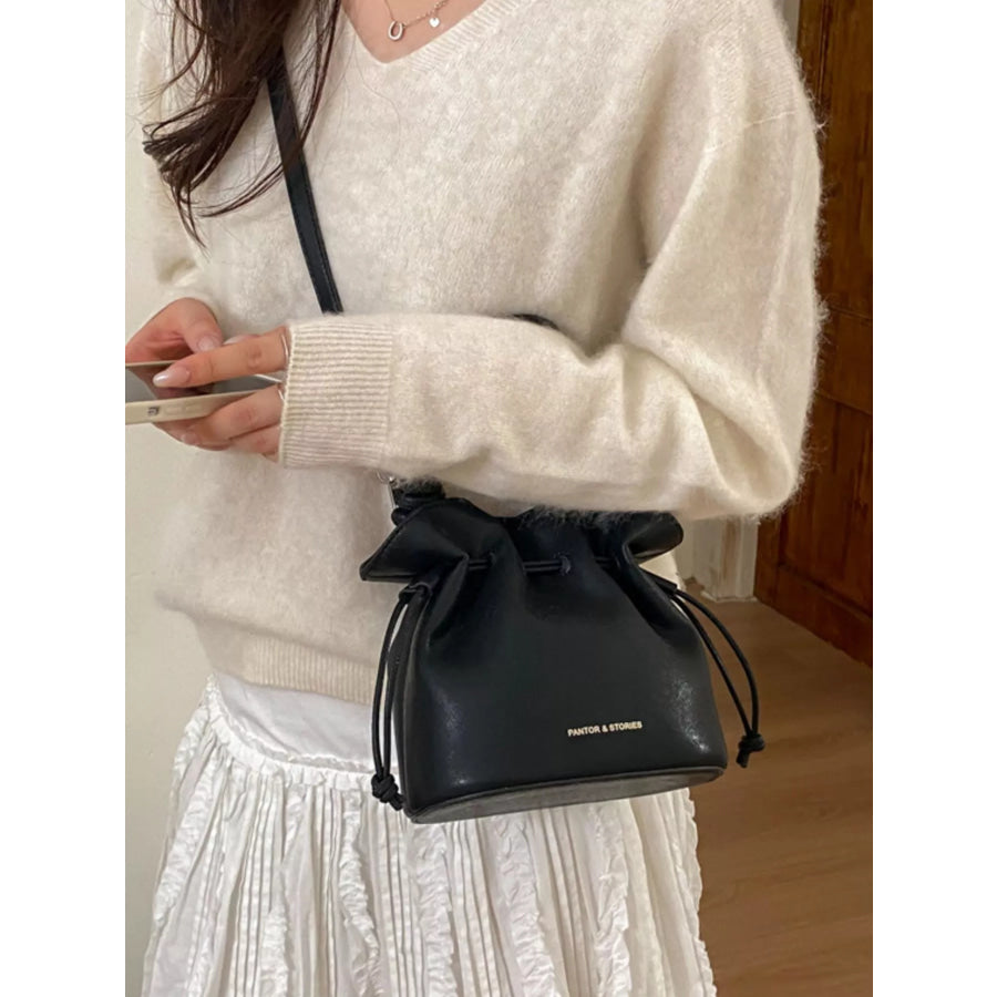 Drawstring Bucket Crossbody Bag Black / onesize Apparel and Accessories