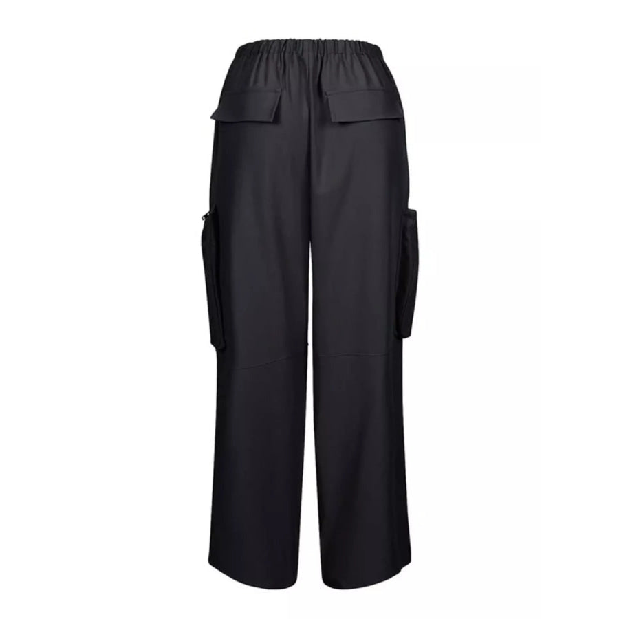 Drawstring Cargo Pants with Zipper Accents Apparel and Accessories