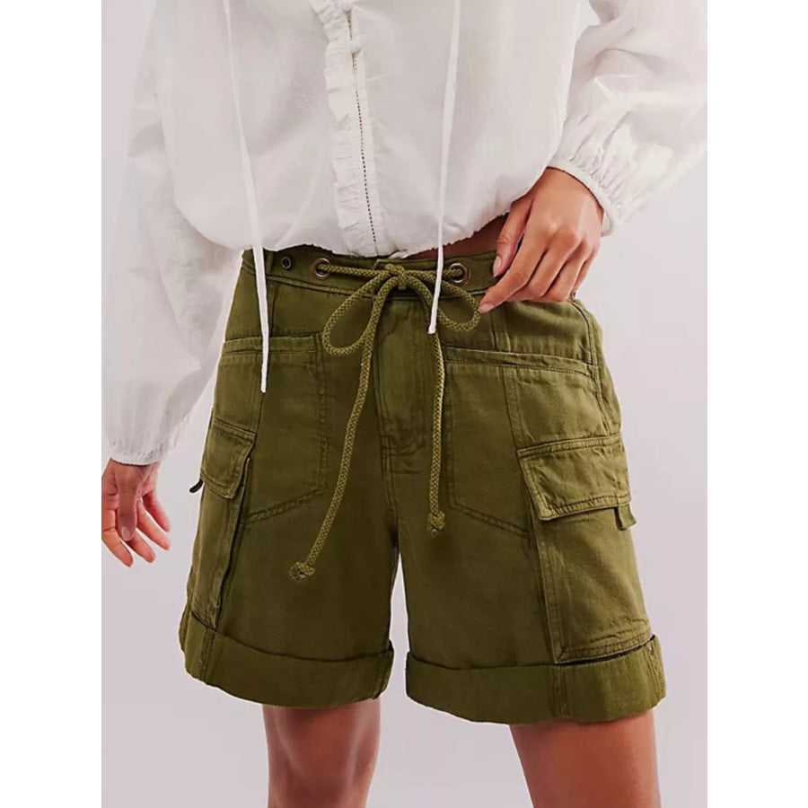 Drawstring Cargo Shorts Apparel and Accessories