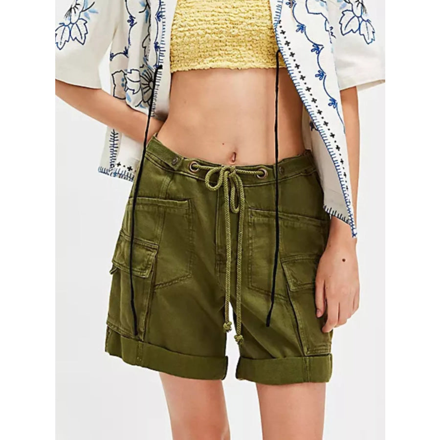 Drawstring Cargo Shorts Apparel and Accessories