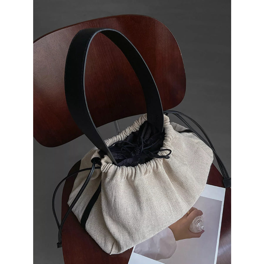 Drawstring Closure Handbag Light Gray / One Size Apparel and Accessories