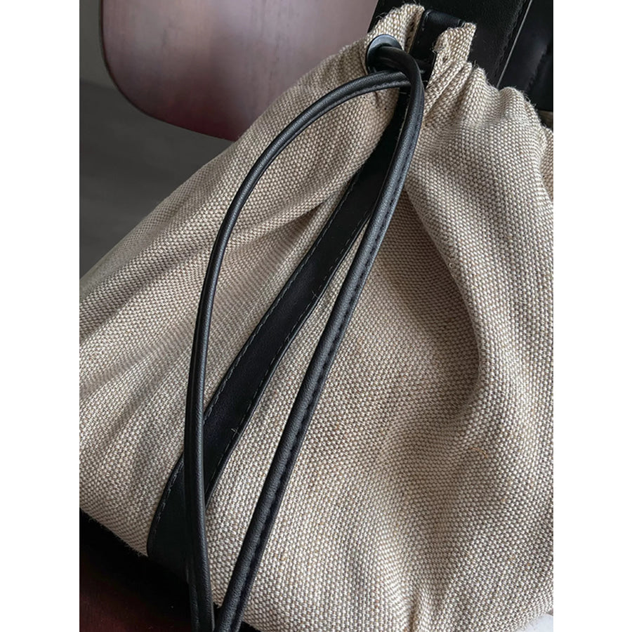 Drawstring Closure Handbag Light Gray / One Size Apparel and Accessories