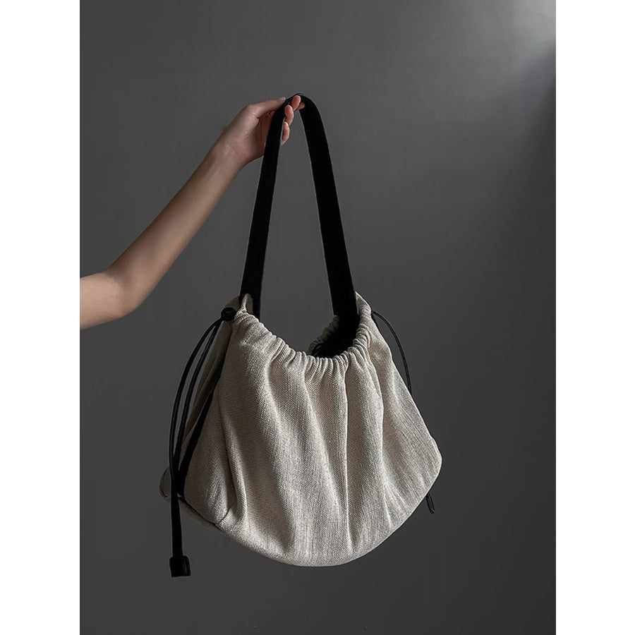 Drawstring Closure Handbag Light Gray / One Size Apparel and Accessories