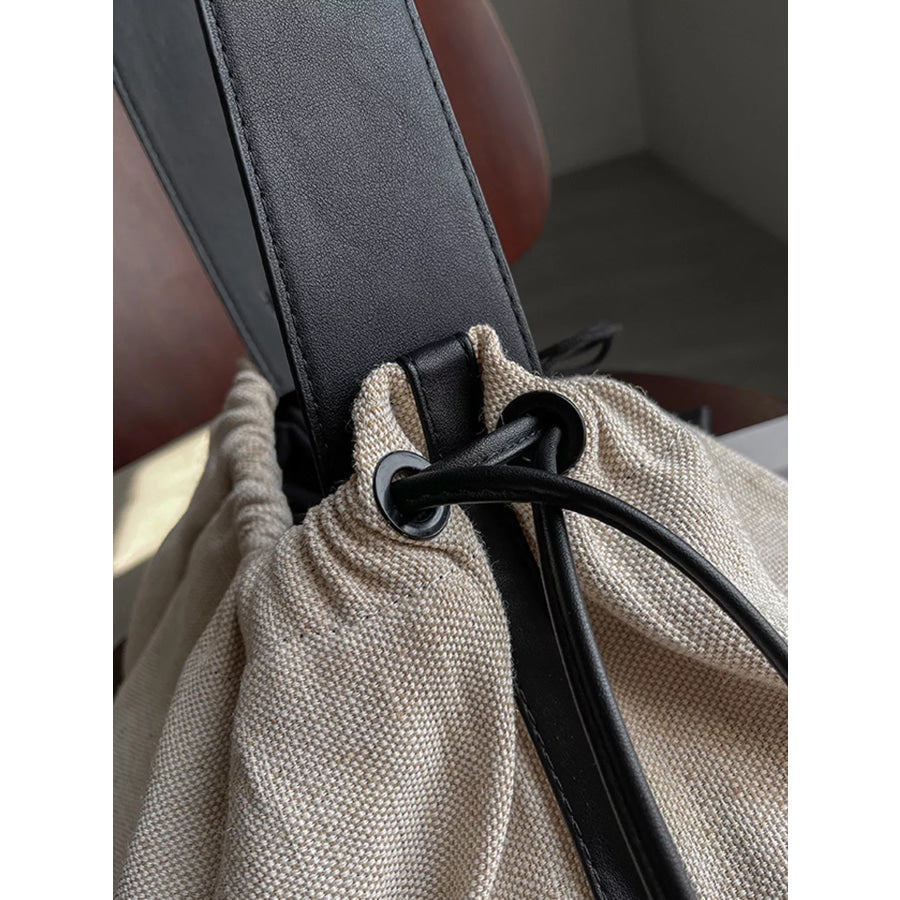 Drawstring Closure Handbag Light Gray / One Size Apparel and Accessories