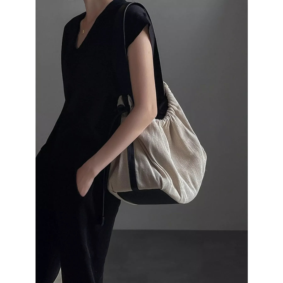 Drawstring Closure Handbag Light Gray / One Size Apparel and Accessories