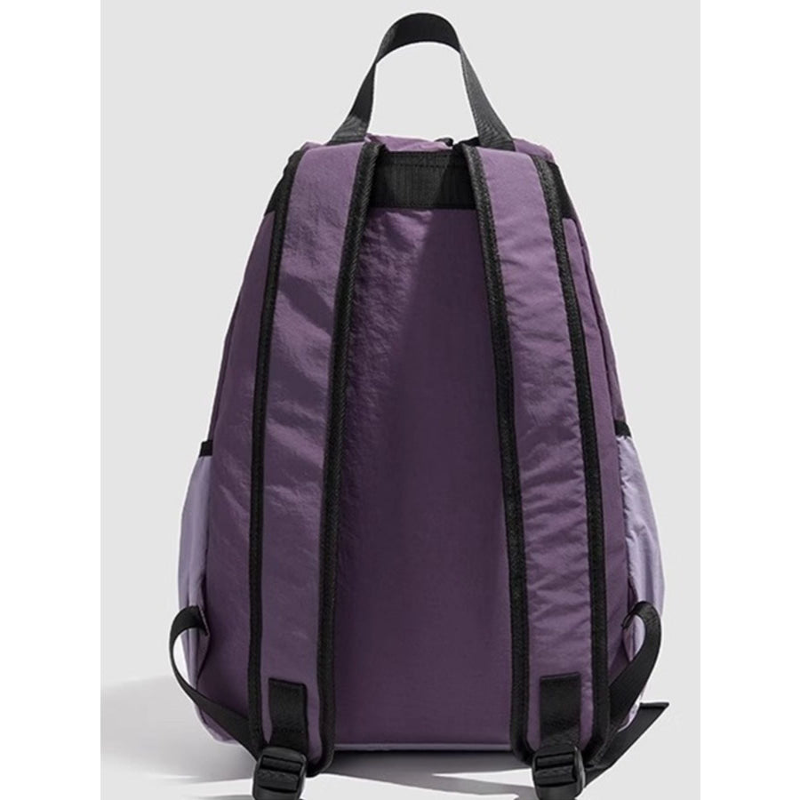 Drawstring Closure Lightweight Backpack Bag Purple / One Size Apparel and Accessories