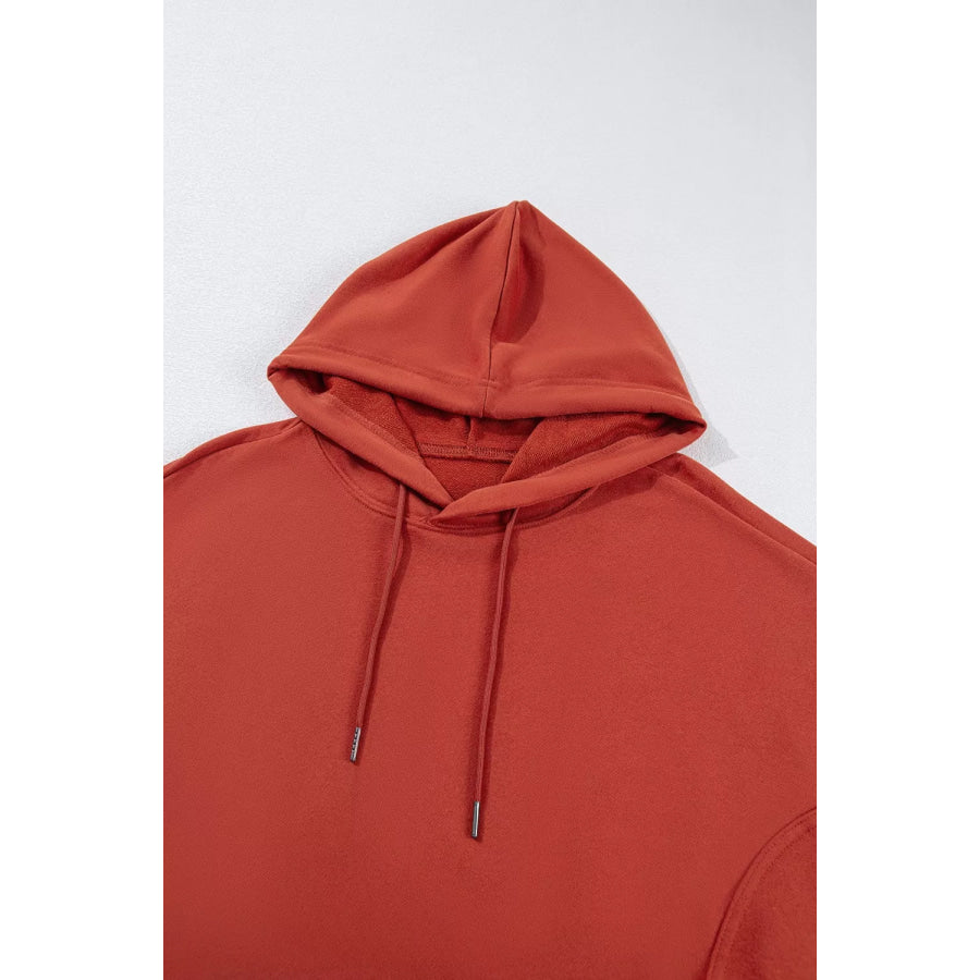 Drawstring Dropped Shoulder Hoodie Apparel and Accessories