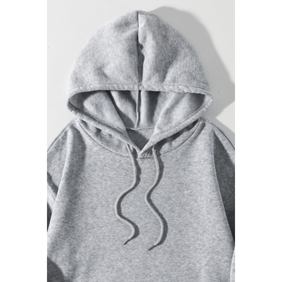 Drawstring Dropped Shoulder Hoodie Apparel and Accessories