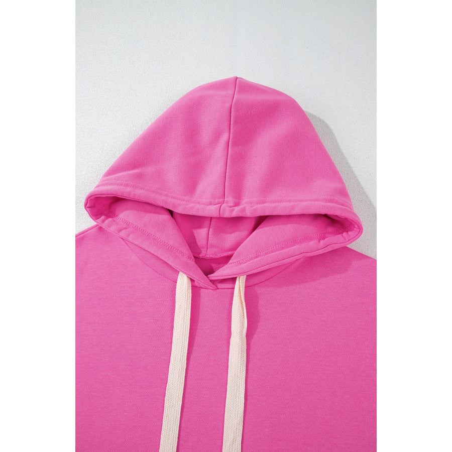 Drawstring Dropped Shoulder Hoodie Apparel and Accessories