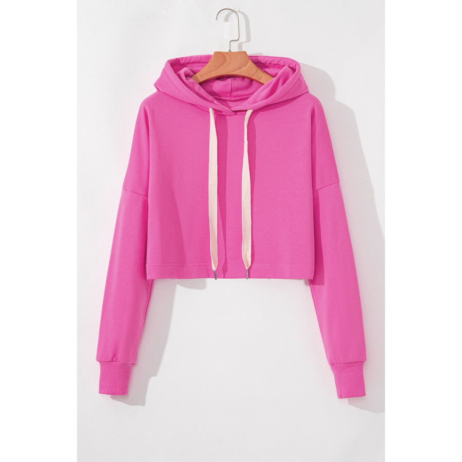 Drawstring Dropped Shoulder Hoodie Apparel and Accessories