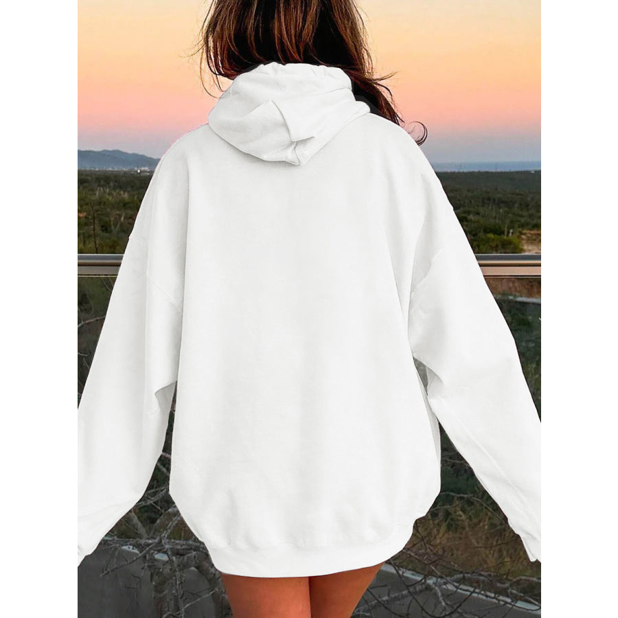 Drawstring Dropped Shoulder Hoodie Apparel and Accessories