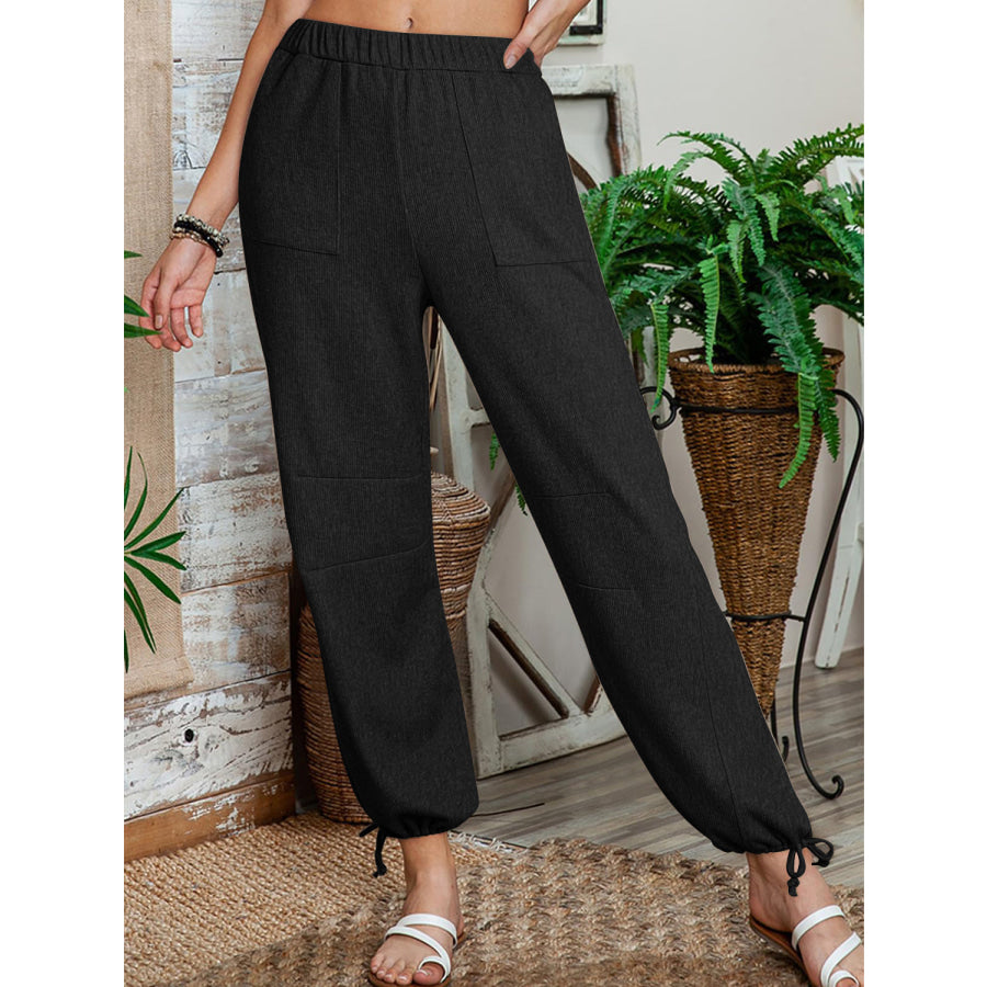 Drawstring Elastic Waist Joggers Apparel and Accessories