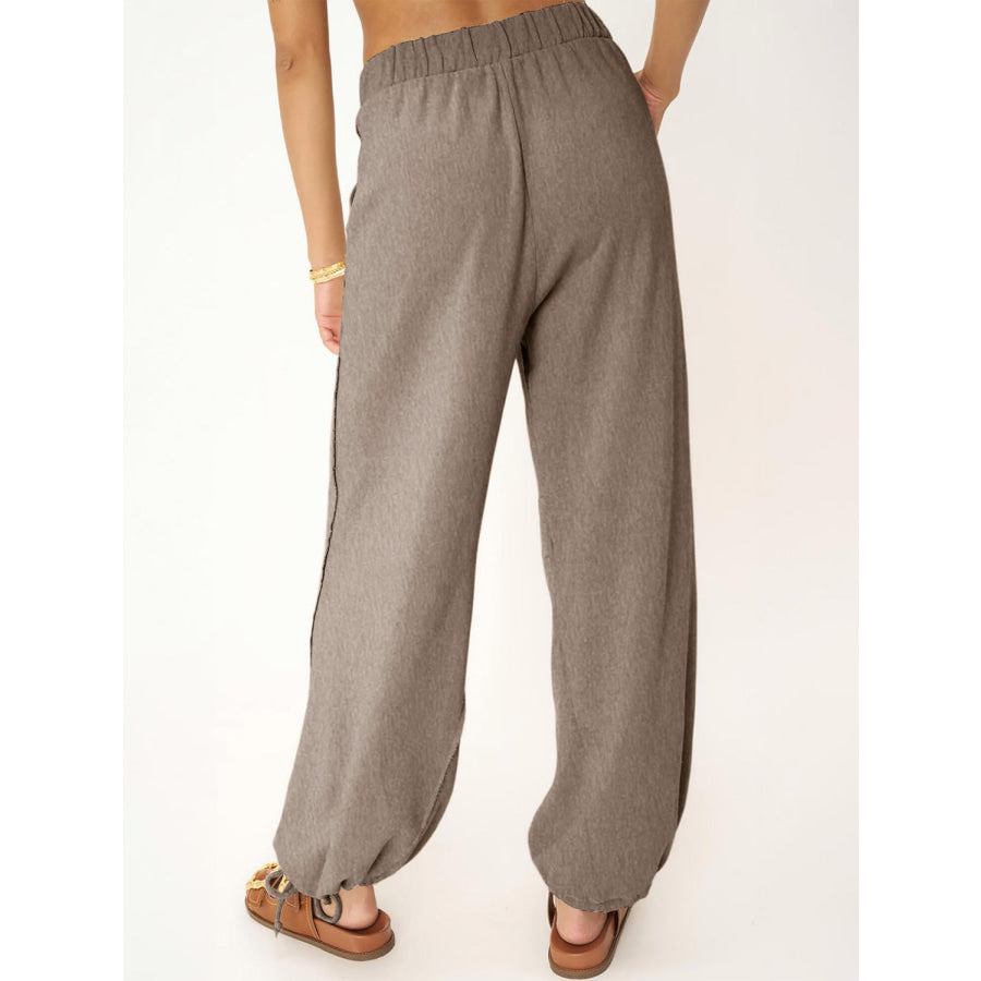 Drawstring Elastic Waist Joggers Apparel and Accessories