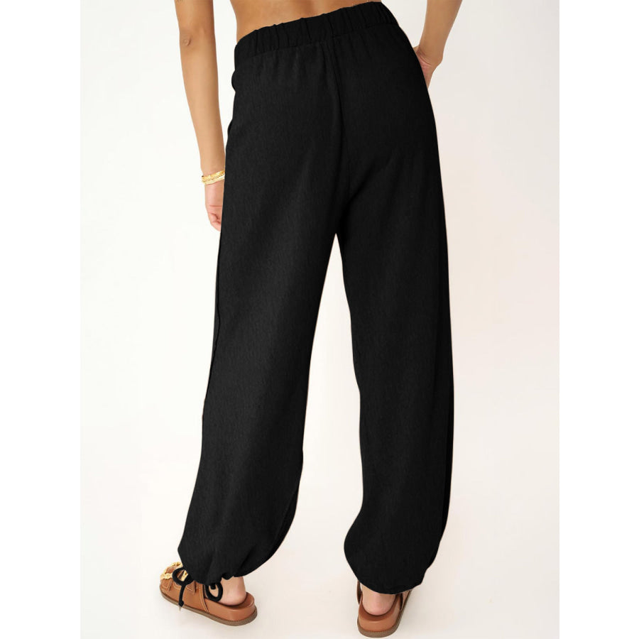 Drawstring Elastic Waist Joggers Apparel and Accessories