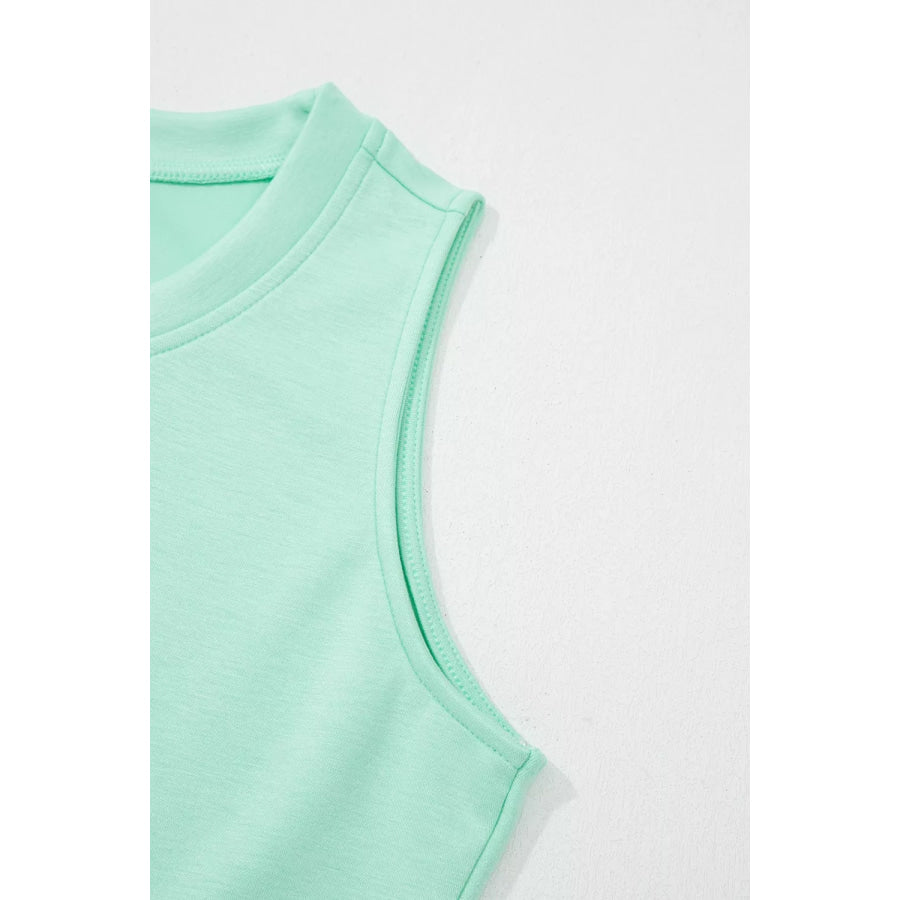 Drawstring Elastic Waistband Solid Color Two Piece Casual Set Apparel and Accessories