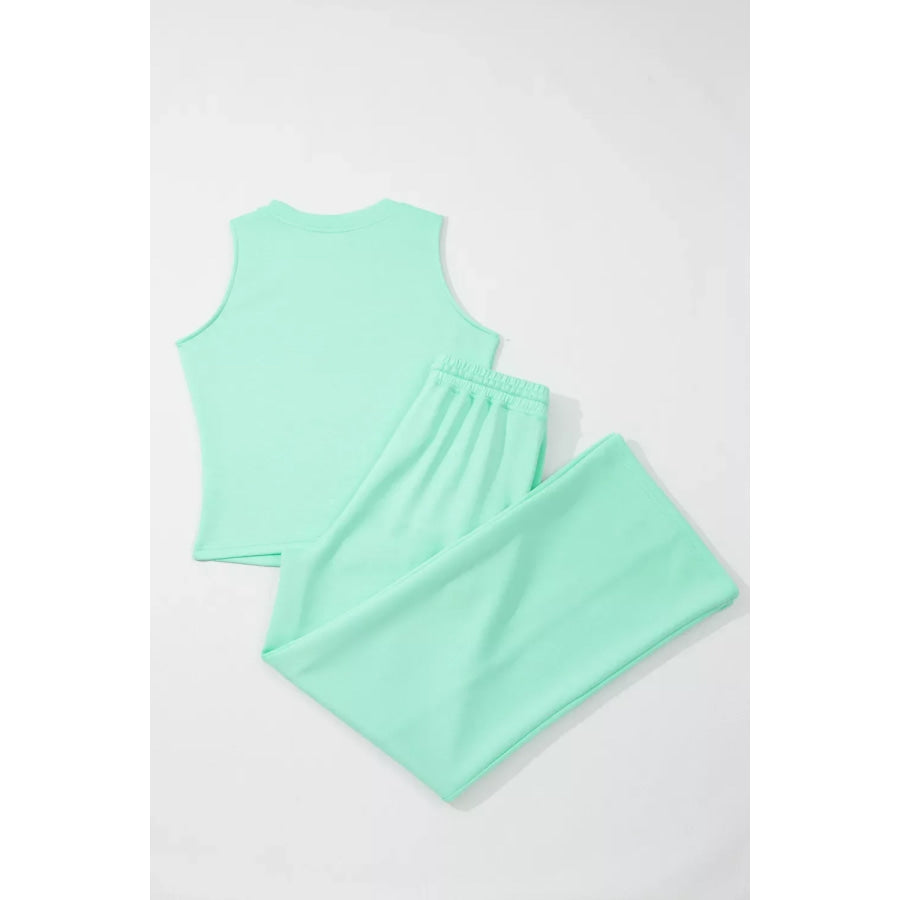 Drawstring Elastic Waistband Solid Color Two Piece Casual Set Apparel and Accessories