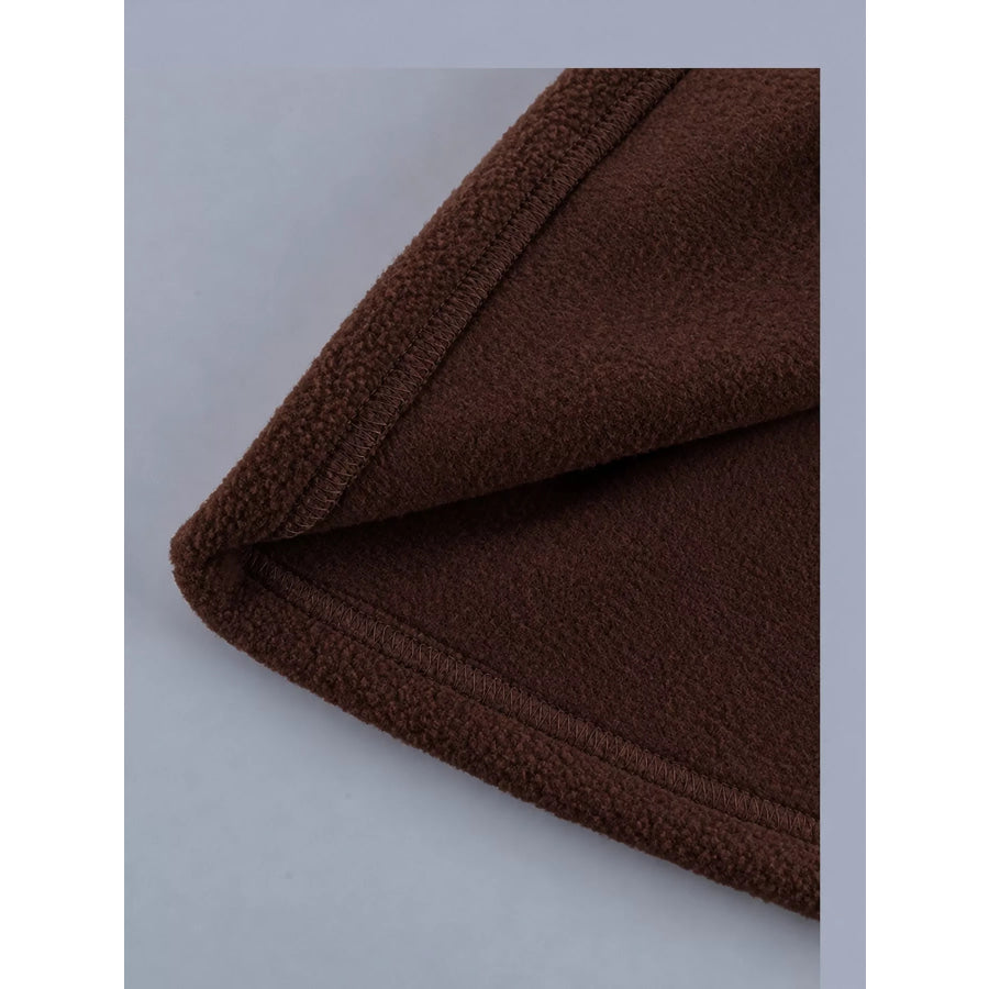 Drawstring Fleece Zip-Up Outerwear Apparel and Accessories