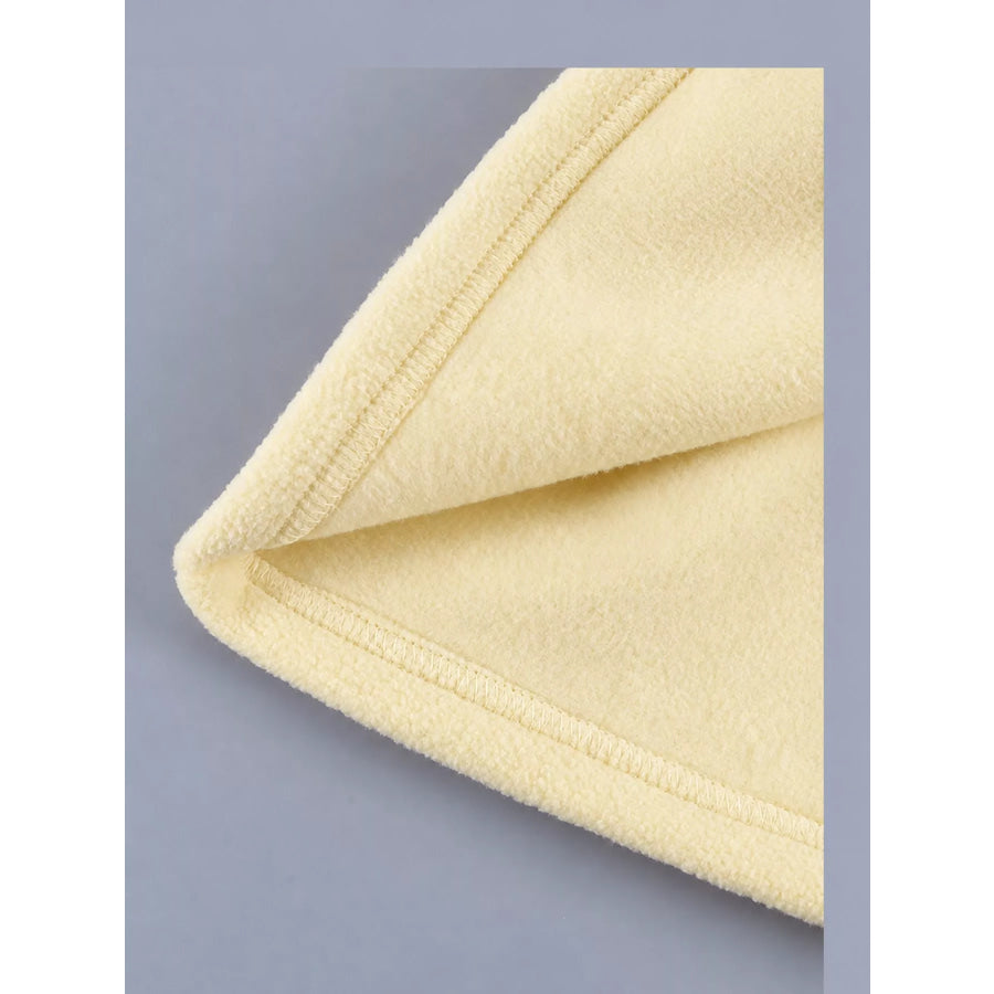 Drawstring Fleece Zip-Up Outerwear Apparel and Accessories