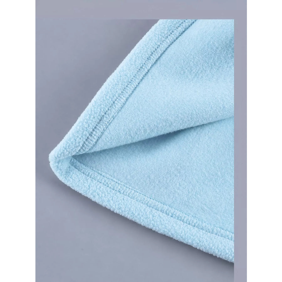 Drawstring Fleece Zip-Up Outerwear Apparel and Accessories