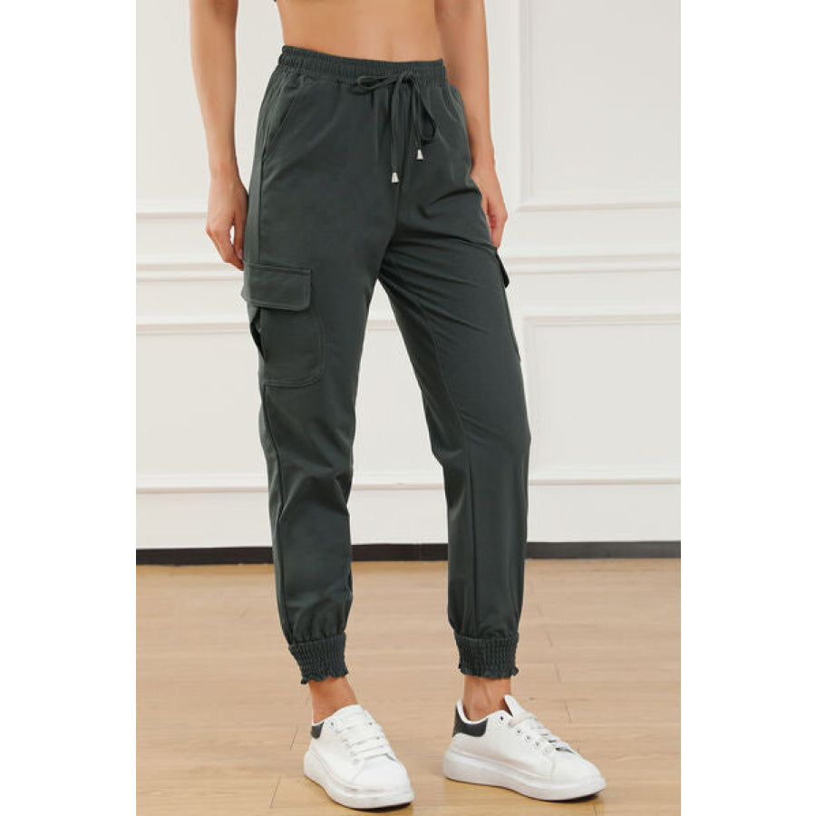 Drawstring High Waist Joggers With Pockets Clothing