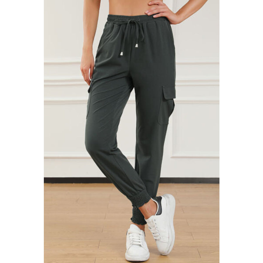 Drawstring High Waist Joggers With Pockets Clothing